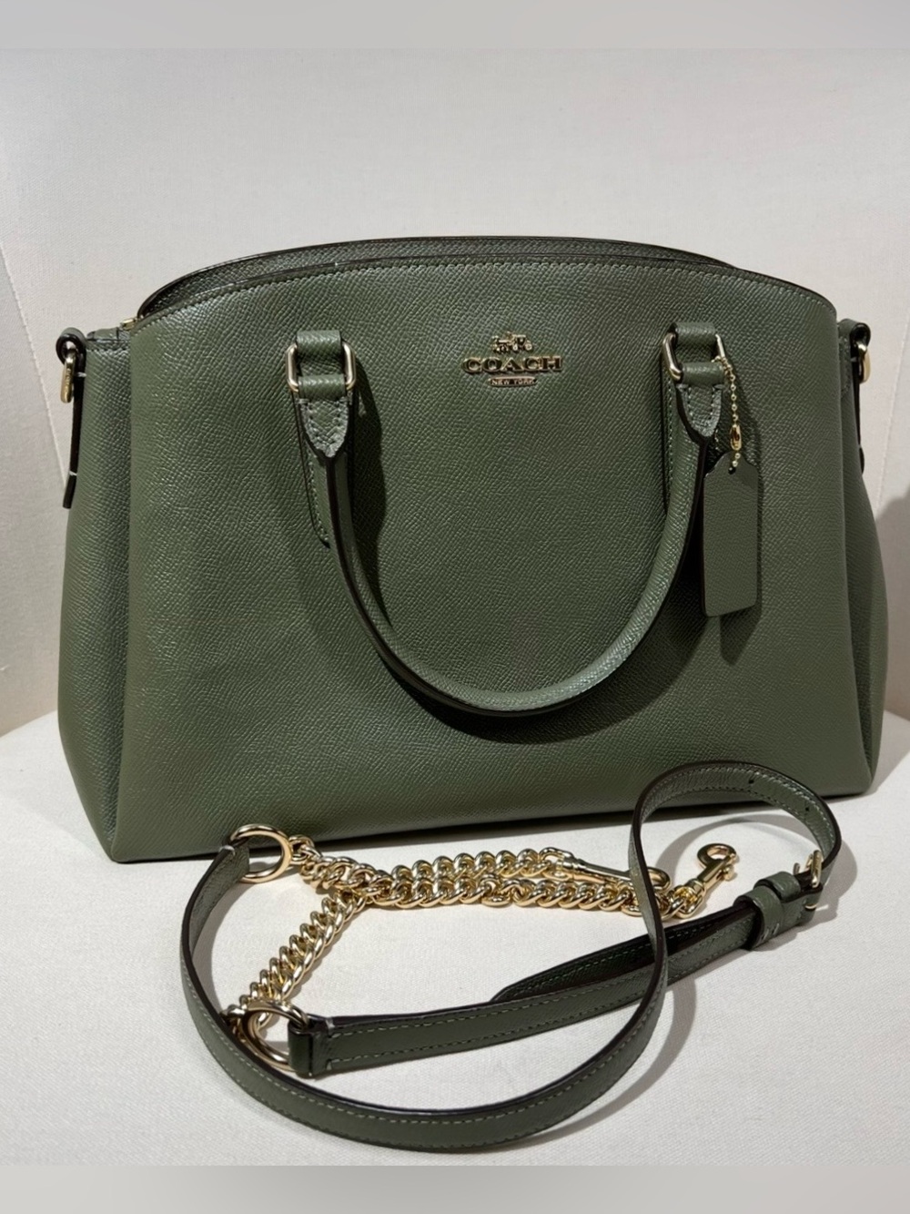 Coach Olive Green Leather Tote